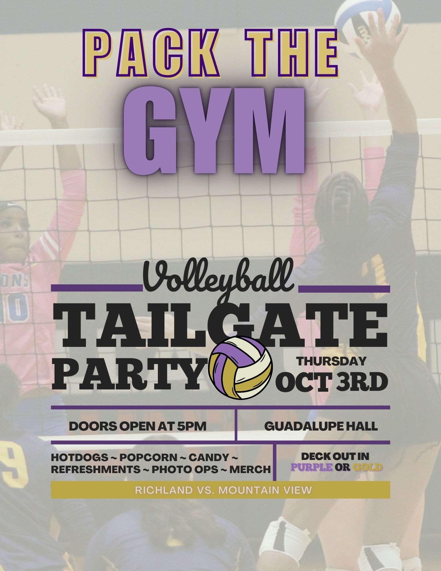 Volleyball Hosts Pack the Gym Tailgate Party Oct. 3